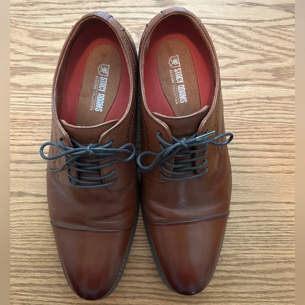 Stacy Adams Rich Brown Leather Oxfords Size 10.5W